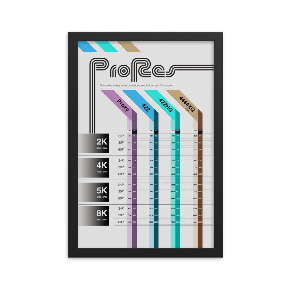 ProRes Codec Chart Light (Framed)