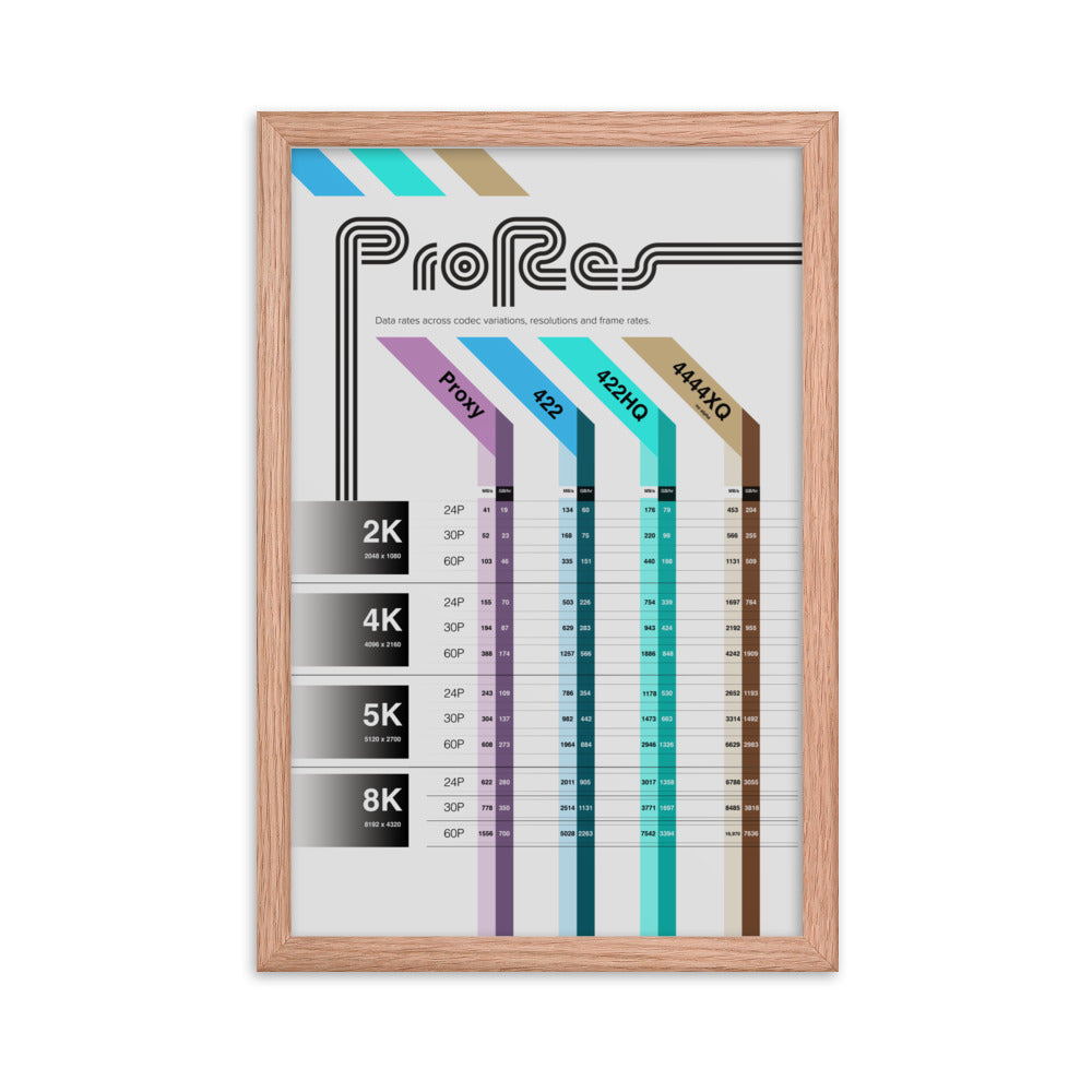 ProRes Codec Chart Light (Framed)