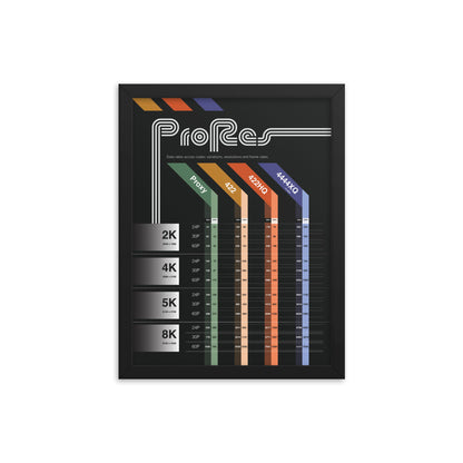 ProRes Codec Chart - Dark (Framed)